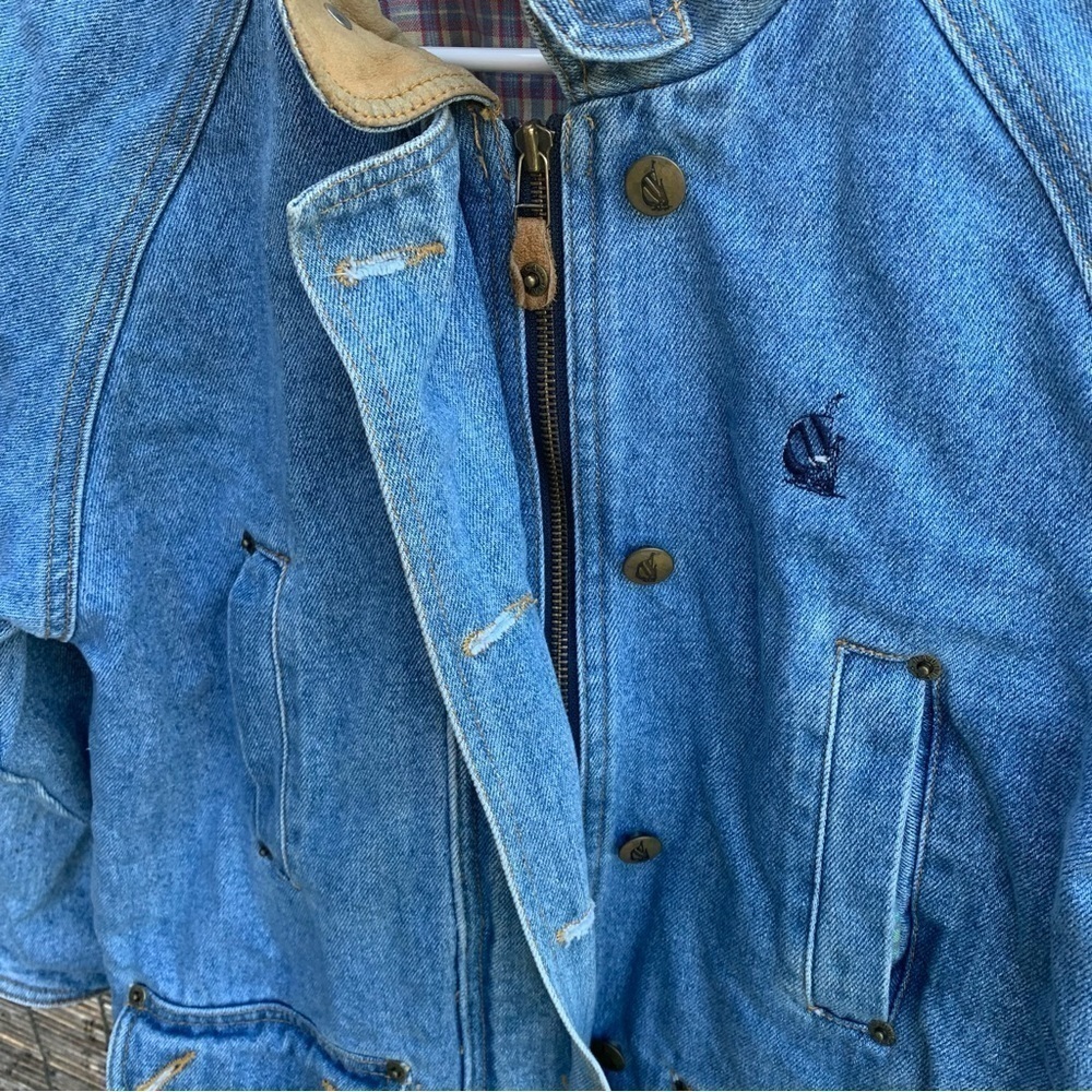 Vintage Nautica Women’s Blue Jean Denim Coat Plaid Liner Small - Picture 10 of 10